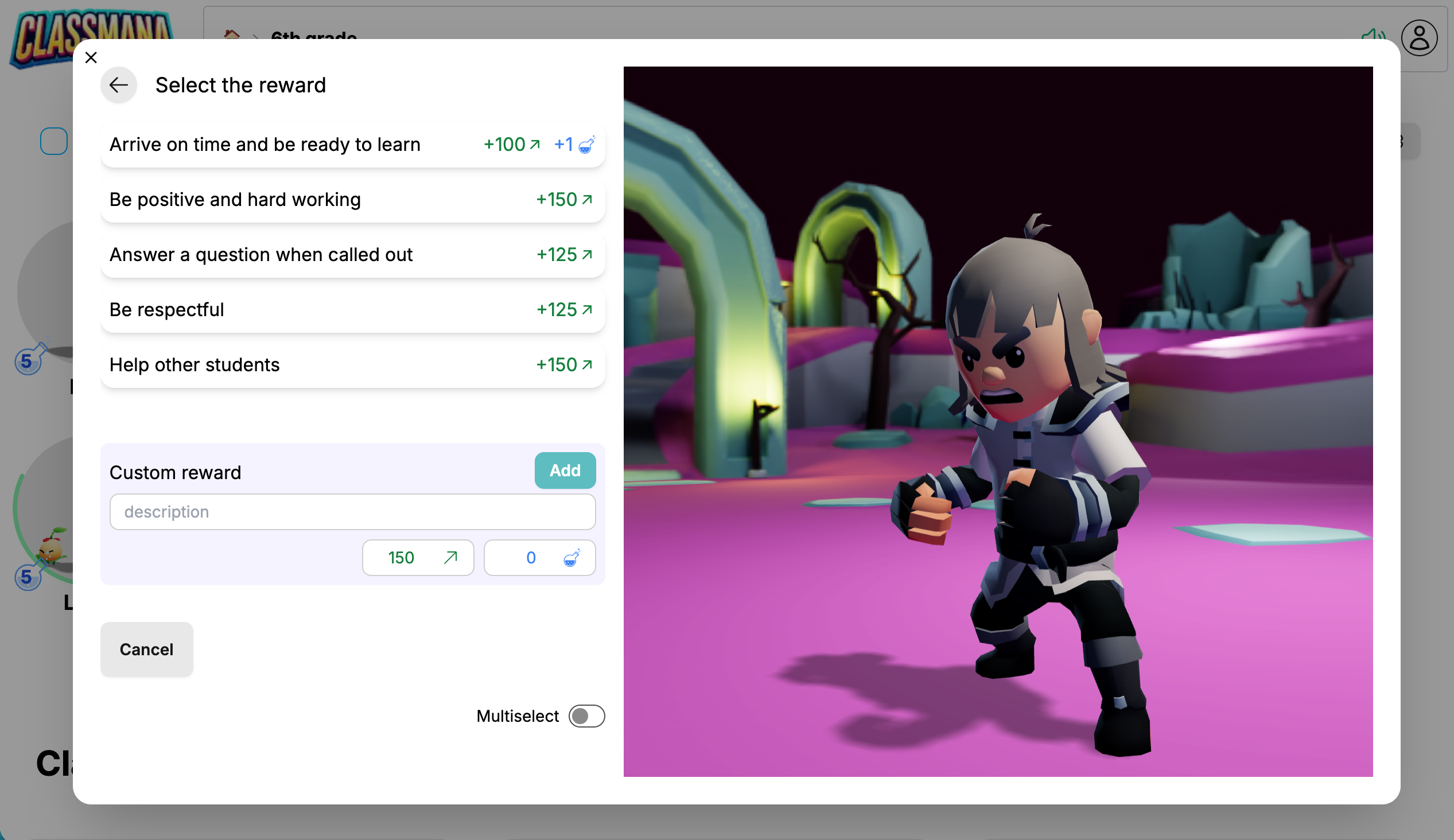 Sekce vlastní odměny